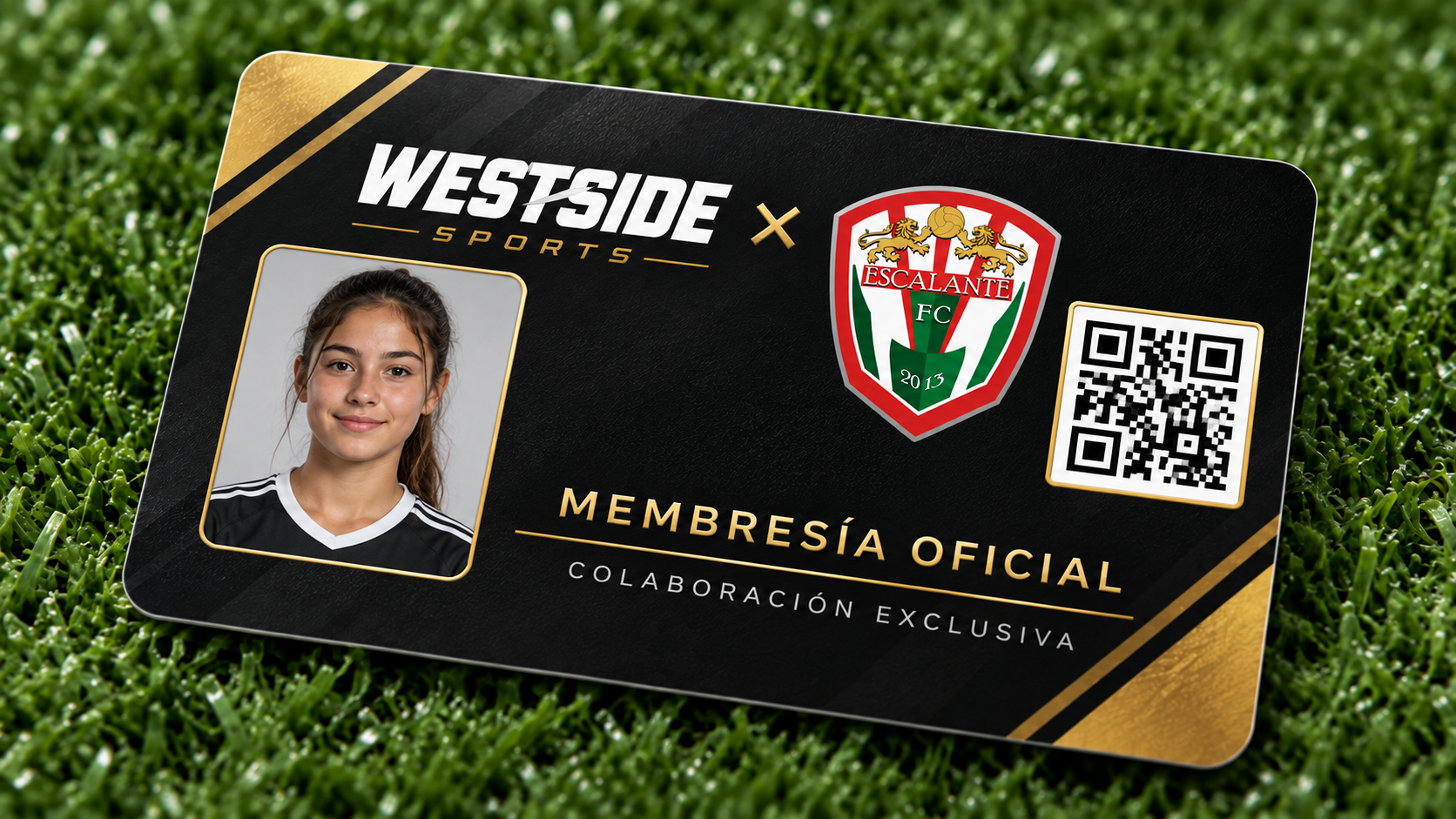 Tarjeta de membresía oficial de Westside Sports y Escalante FC
